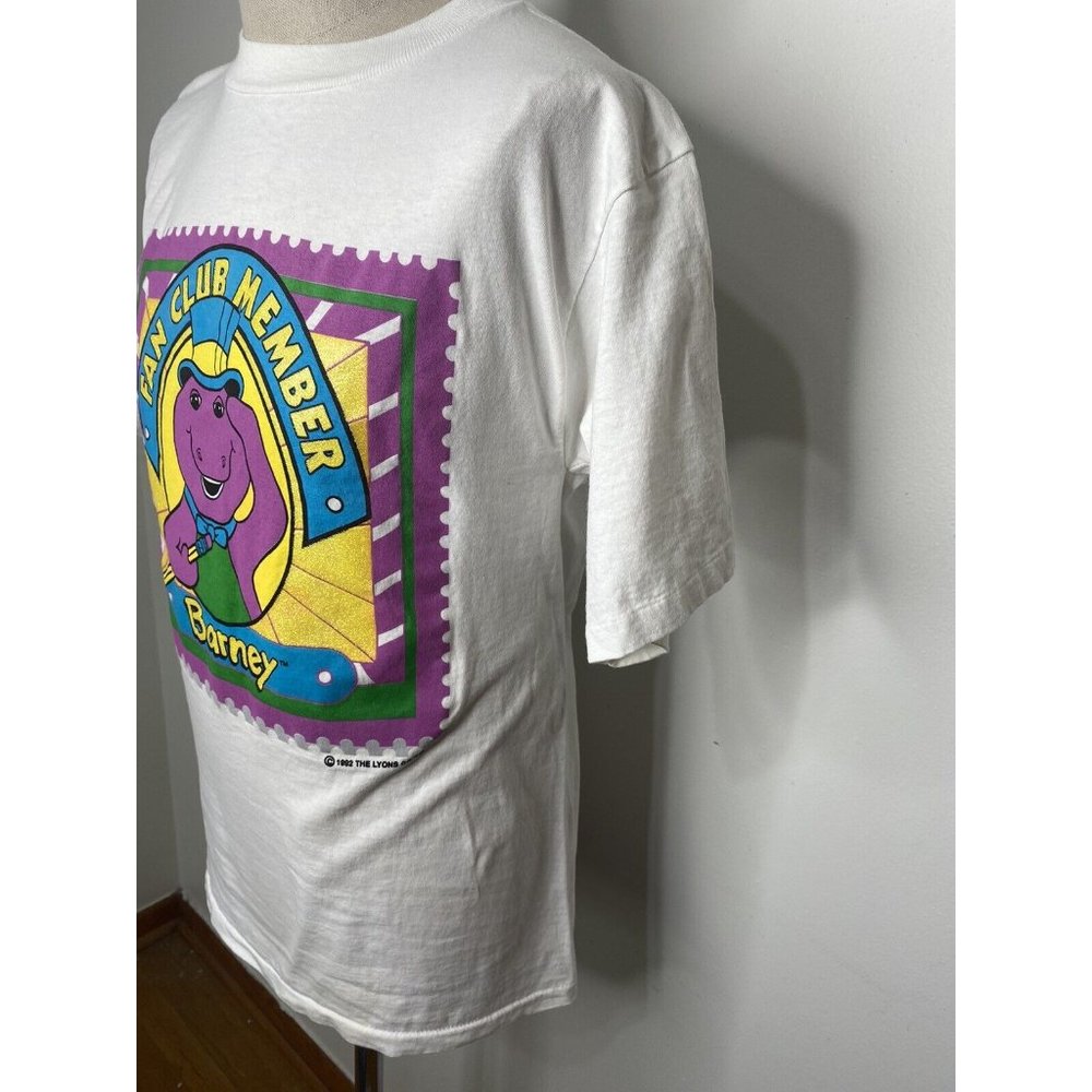 Vintage Barney Dinosaur Fan Club Member HTF Adult T Shirt L Single Stitch 1992 - Picture 4 of 12